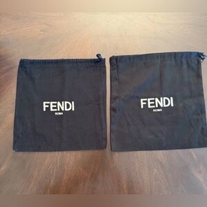 Roma Black Dust Bags with White Logo - Set of 2 12x11